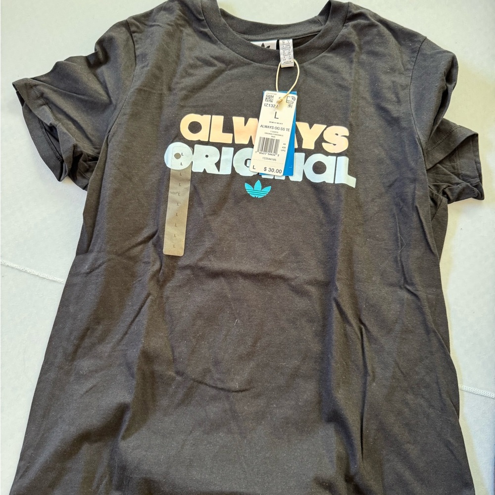 Adidas Kids Black Tee with Bold Graphic